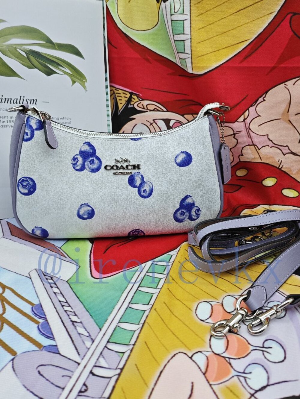 Coach Teri blue white Shoulder Bag blueberry